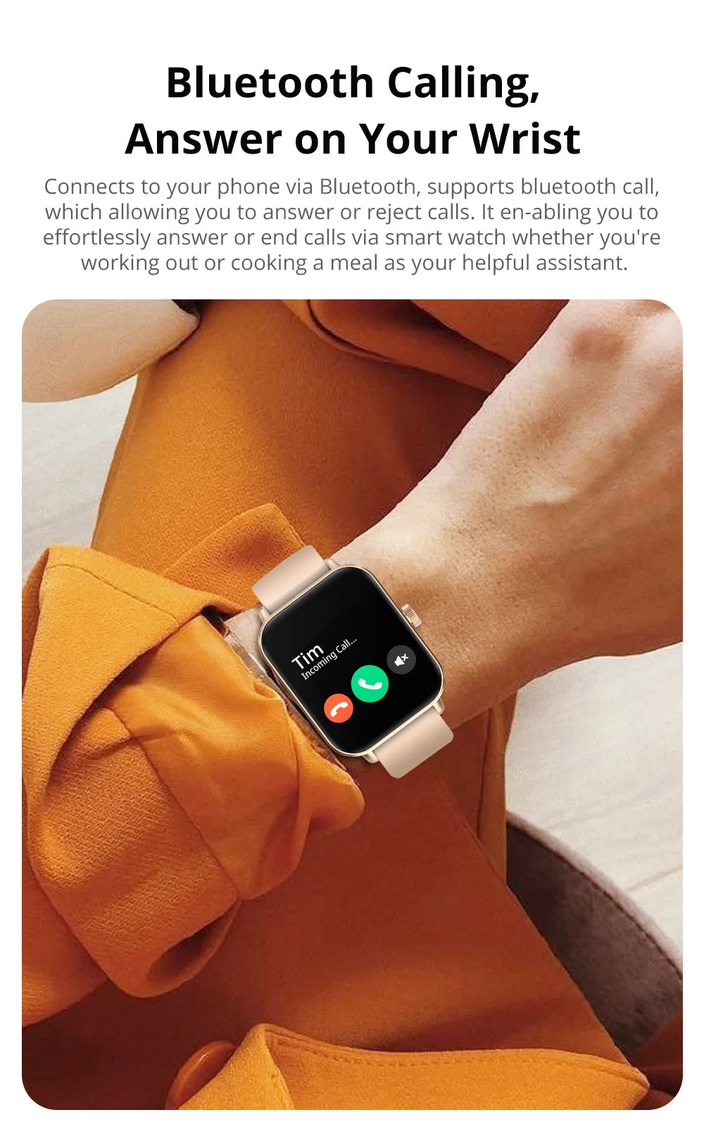 Smart Watch Voice Calling - 1.9" Screen Health Monitor IP68