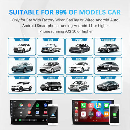 Wireless CarPlay Android Auto Adapter - 2-in-1 USB Dongle
