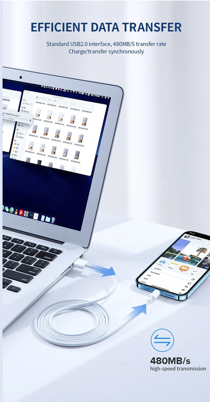 35W PD Original Fast Charging USB Cable for iPhone 14 8 7 Plus 13 12 11 Pro XS Max XR X USB C Rapid Charger Cable 1m 1.5m 2m 3m