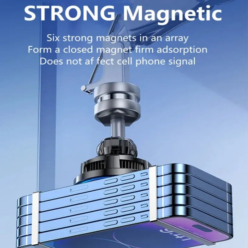 VIKEFON 15W ice Cooling Magnetic Wireless Car Charger for iPhone 16-12 Pro Max MacSafe Car Phone Holder Fast Charging Station