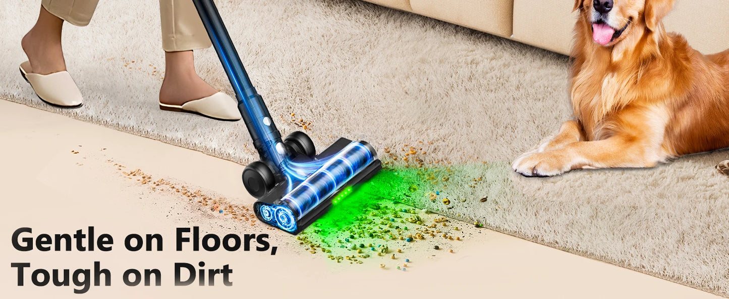 Cordless Stick Vacuum - 46kPa Suction Self-Standing Pet Hair