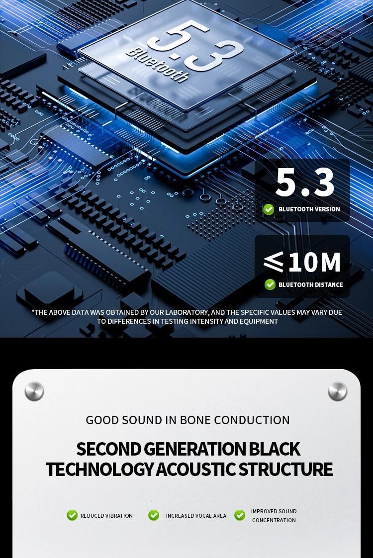 Bone Conduction Headphones - Bluetooth Sports Earphones Waterproof