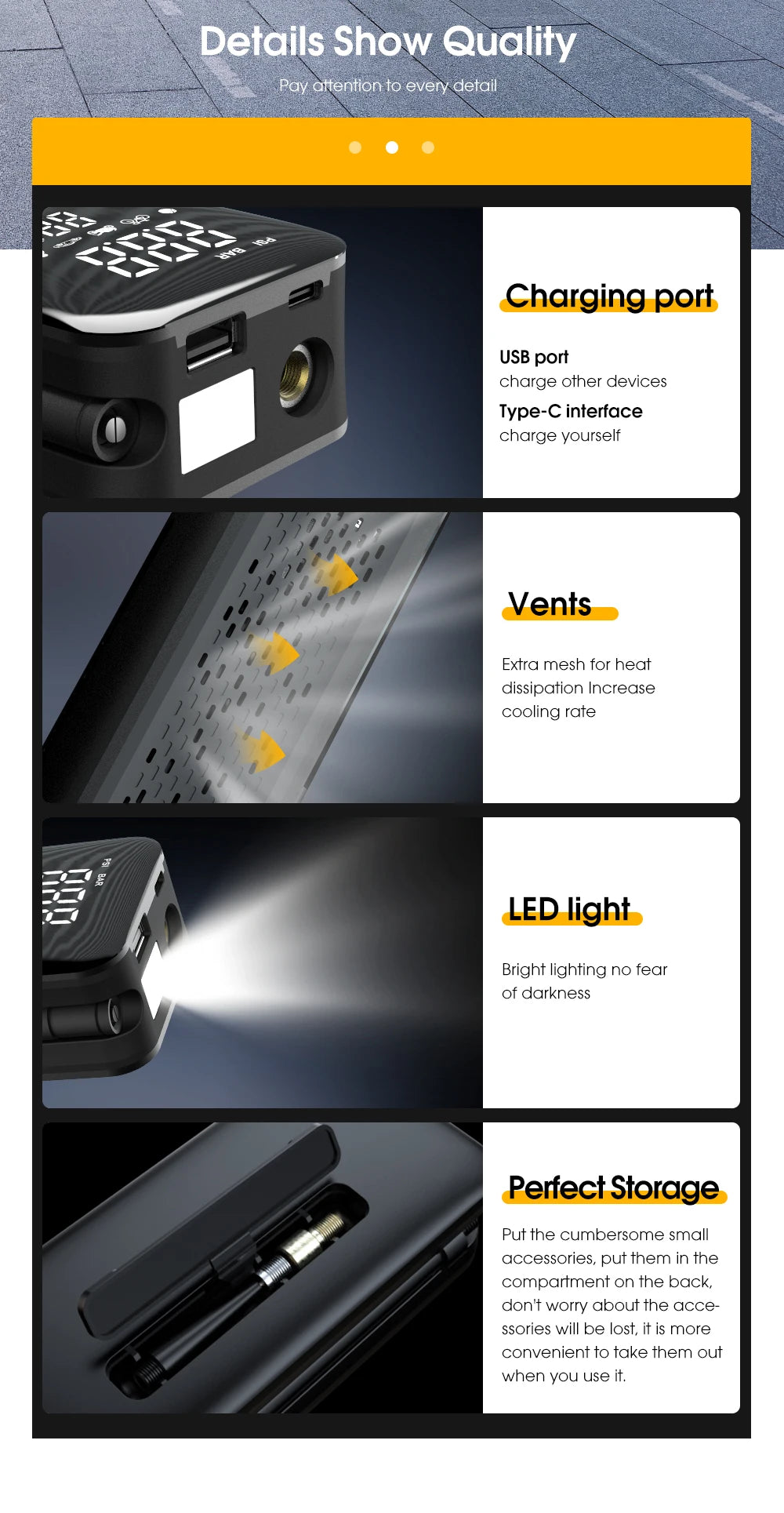 Cordless Tire Inflator - Digital Display 150PSI Car Pump