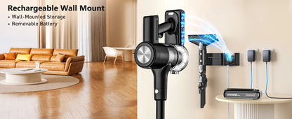 Cordless Stick Vacuum - 46kPa Suction Self-Standing Pet Hair