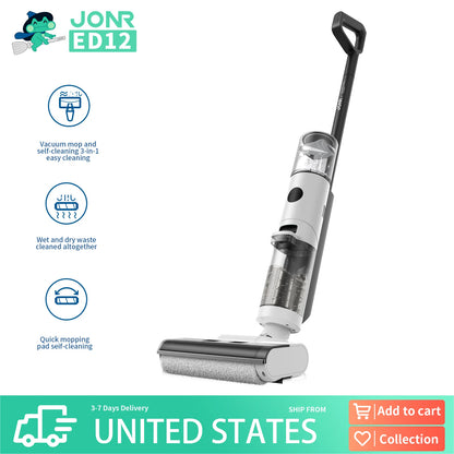 Wet Dry Cordless Vacuum Mop - 200W Smart Floor Cleaner