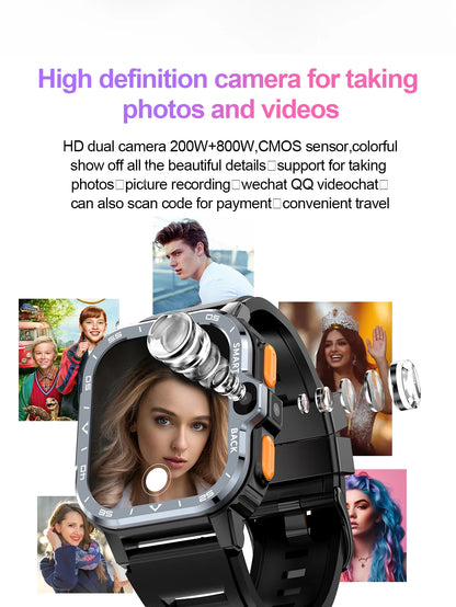 Android Smart Watch 4G - GPS, Dual Camera, 64GB Storage