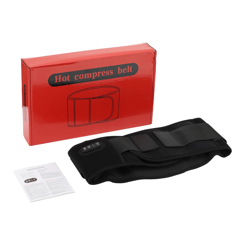 Heated Lumbar Support Belt - Vibrating Back Massager 3 Levels