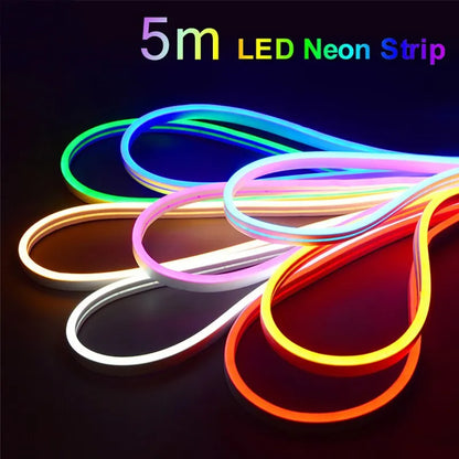 LED Neon Strip Lights 5M - Flexible Waterproof 600 LEDs