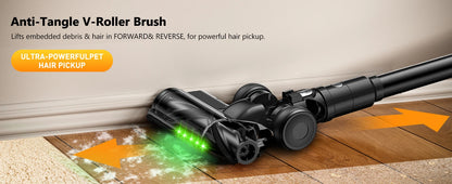 Cordless Stick Vacuum - 46kPa Suction Self-Standing Pet Hair