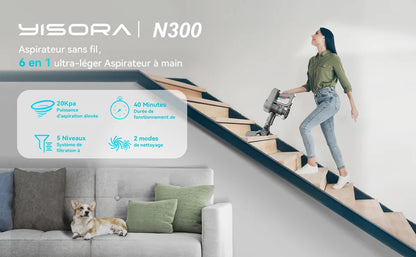 Cordless Stick Vacuum Cleaner 20kPa - Pet Hair & All Floors