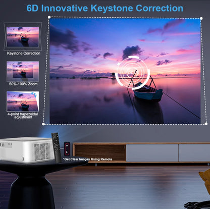 Portable Mini Projector 1080P Full HD - WiFi Android 4K Video