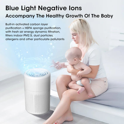 Mini Desktop Air Purifier - HEPA Filter H13 USB-C Portable
