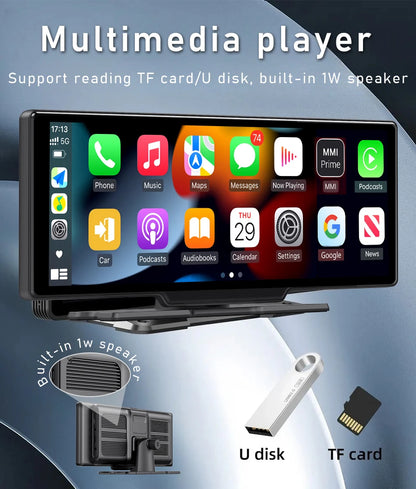 10.26" Carplay Screen for Car,Wireless CarPlay & Android Auto Multimedia Video Player,Universal Car Radio,BT AUX FM Car Stereo