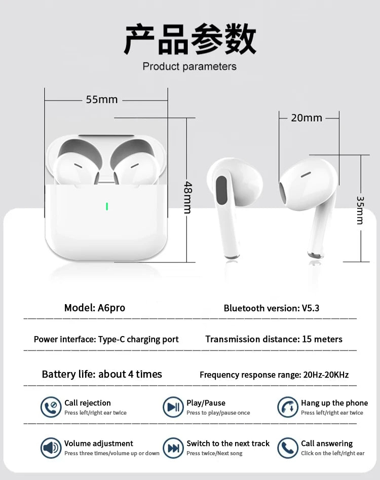 Bluetooth Wireless Earbuds - Active Noise Cancelling HiFi
