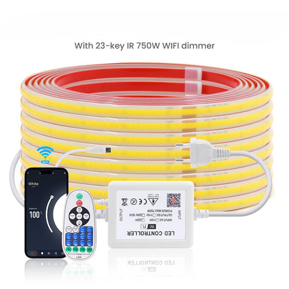 COB LED Strip Light 220V - Waterproof Smart WiFi Control