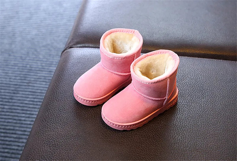 Kids Winter Snow Boots - Warm Cotton Lined Casual Shoes