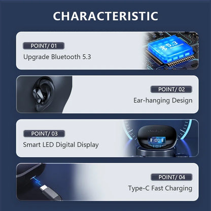 Bluetooth Wireless Earbuds - LED Display IPX5 Waterproof