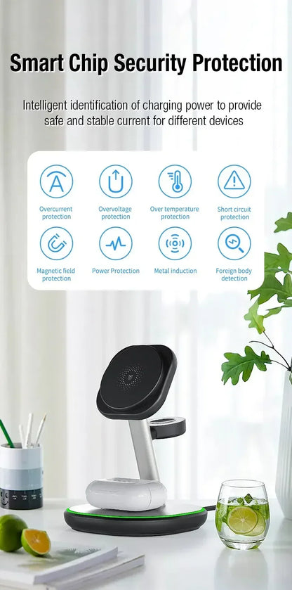 3 In 1 Magnetic Wireless Charger Stand For Magsafe iPhone 16 15 14 13 Pro Max Apple Watch 9 8 AirPods Pro Fast Charging Station