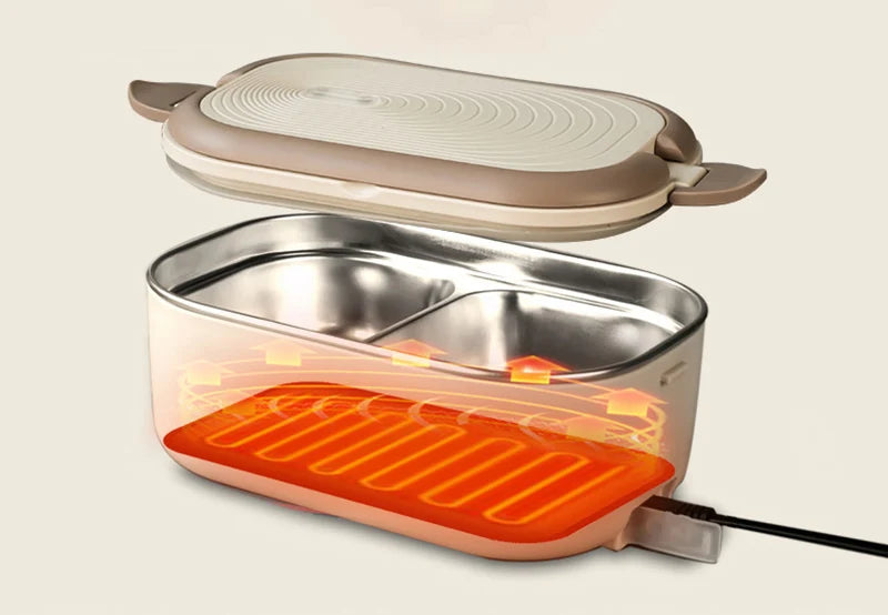 Electric Lunch Box 1L - Stainless Steel Food Warmer Heater