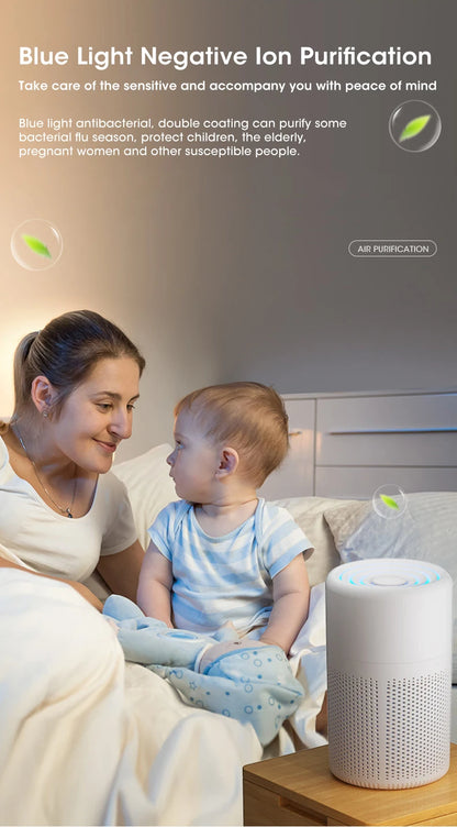 Mini Desktop Air Purifier - HEPA Filter H13 USB-C Portable