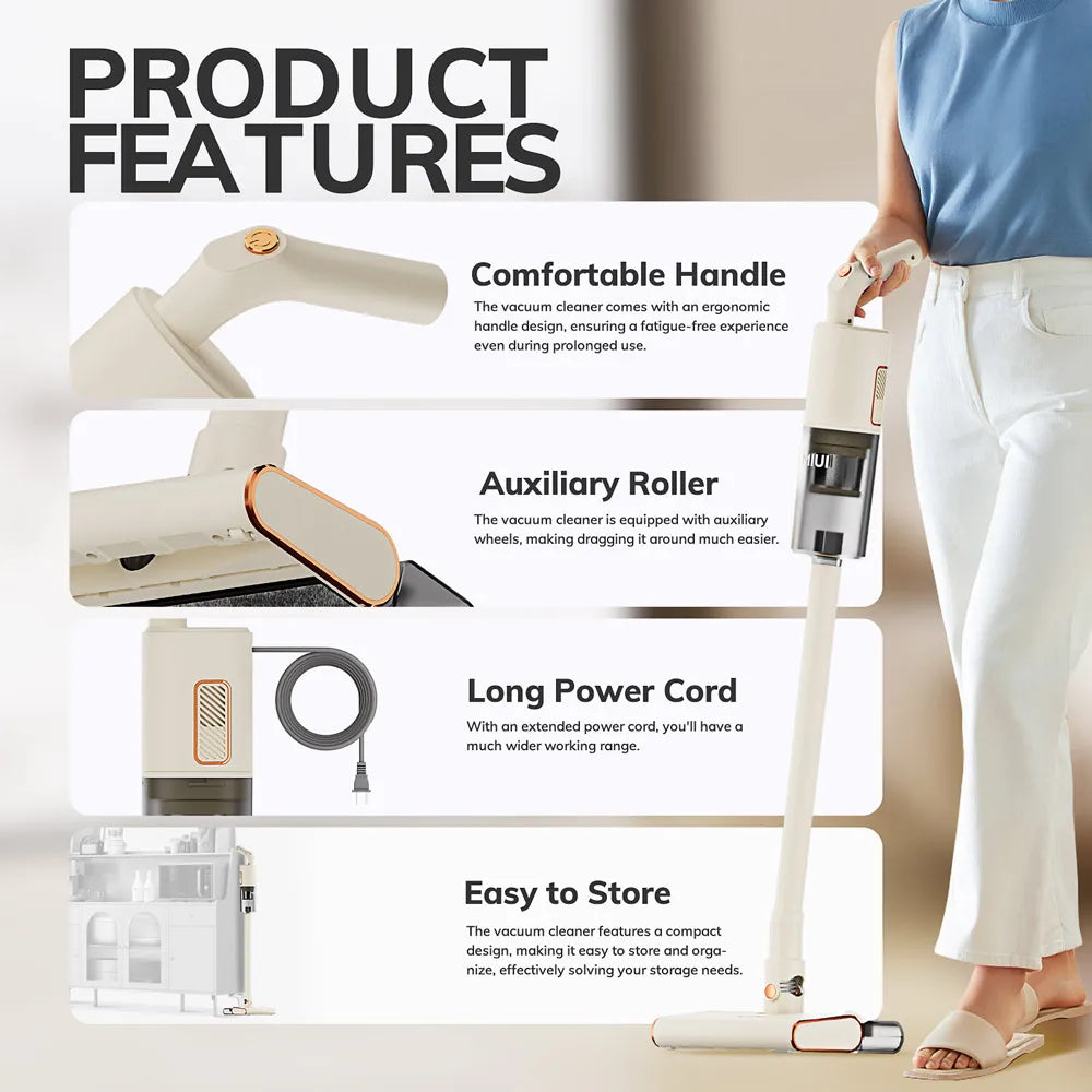 Wet & Dry Vacuum Cleaner - 18000Pa Suction with Mopping