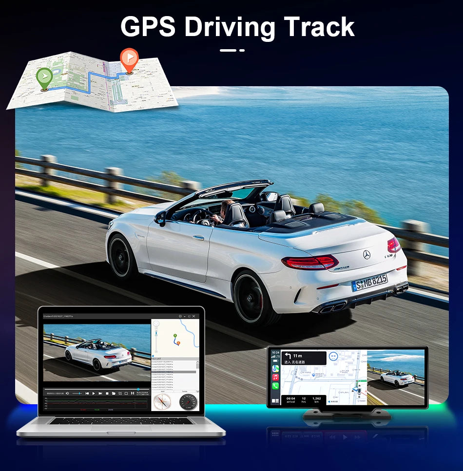 10.26" Carplay Screen for Car,Wireless CarPlay & Android Auto Multimedia Video Player,Universal Car Radio,BT AUX FM Car Stereo