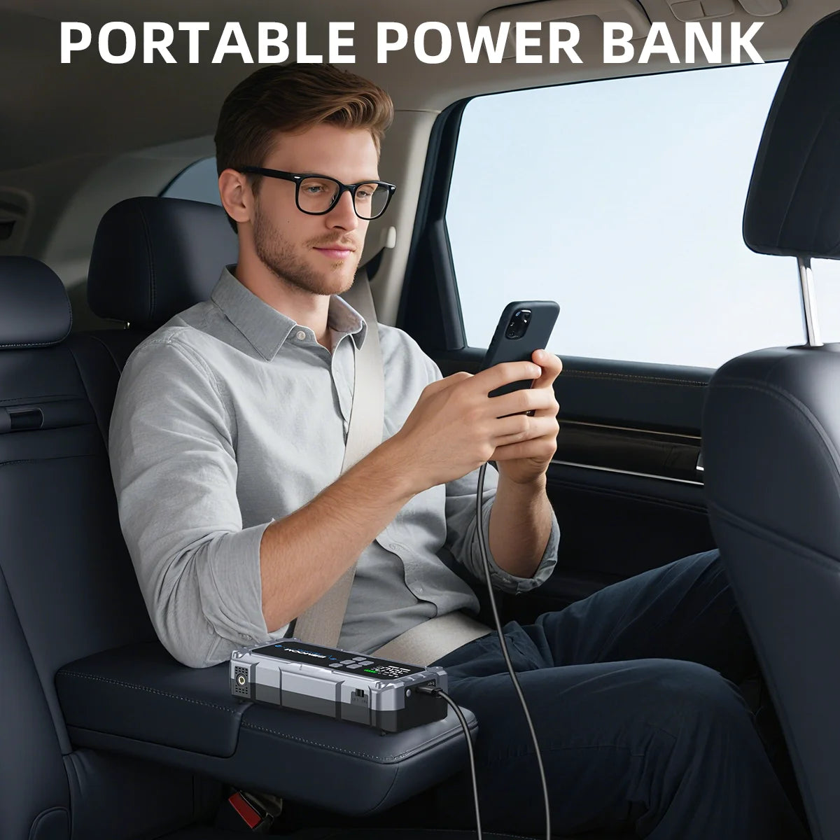 Car Jump Starter 7000A - Portable Battery Booster with Air Pump