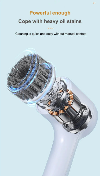 Electric Cleaning Brush - 5 Heads, USB Rechargeable Scrubber