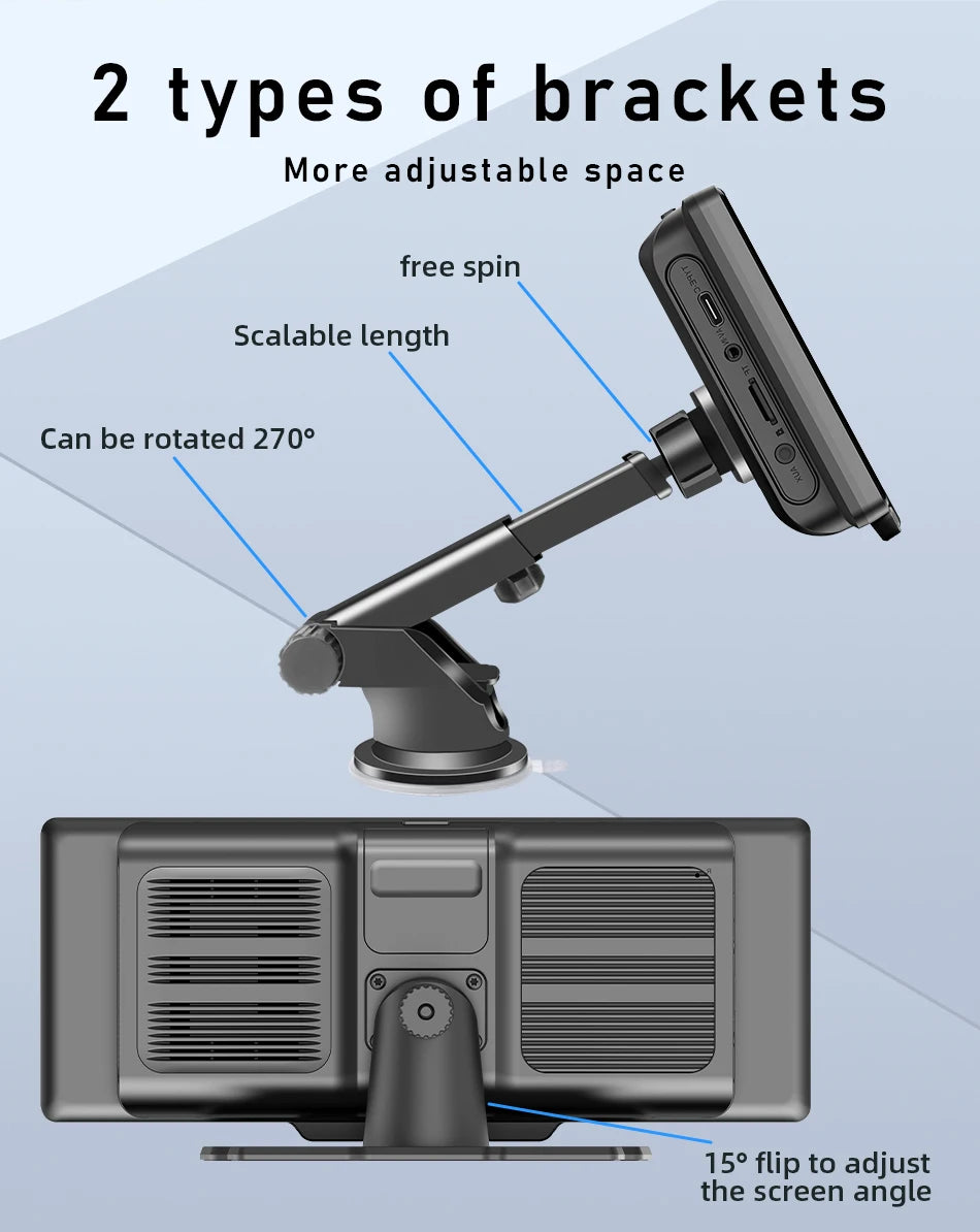 10.26" Carplay Screen for Car,Wireless CarPlay & Android Auto Multimedia Video Player,Universal Car Radio,BT AUX FM Car Stereo