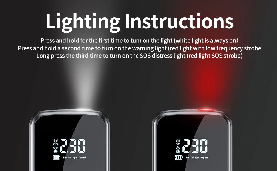 Portable Car Tyre Inflator - Electric Air Pump with Digital Display