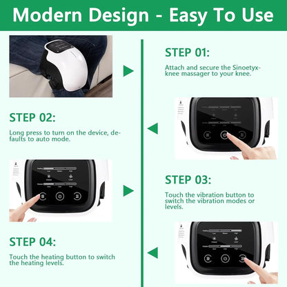Knee Massager Cordless with Heat - 3 Vibration & Temperature