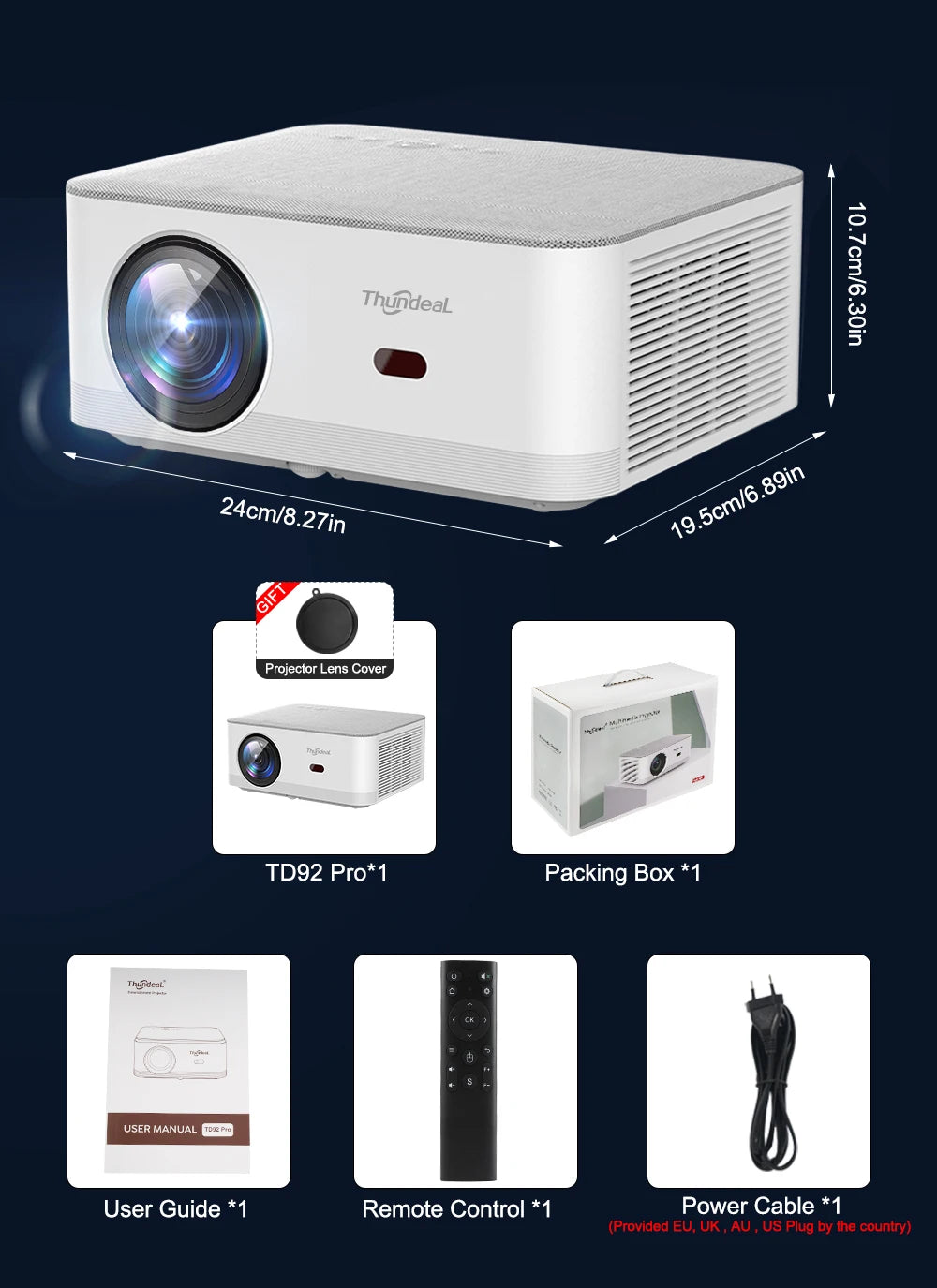 Portable Mini Projector 1080P Full HD - WiFi Android 4K Video