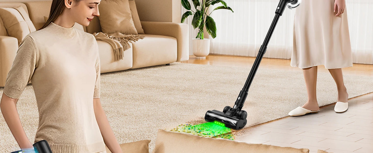 Cordless Stick Vacuum - 46kPa Suction Self-Standing Pet Hair