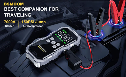 Car Jump Starter 7000A - Portable Battery Booster with Air Pump