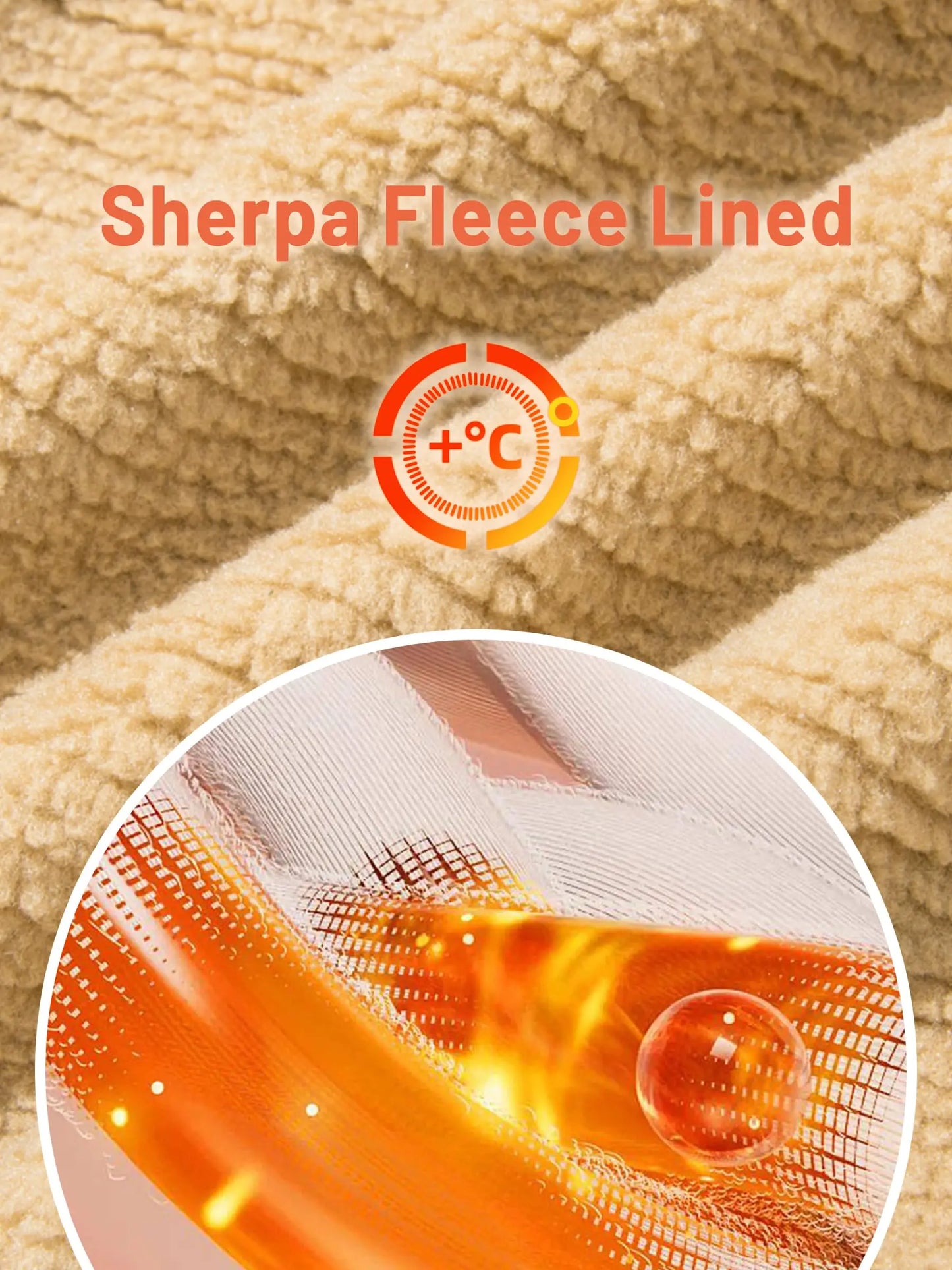 Men's Winter Cotton Jacket - Sherpa Fleece Lined Trucker Coat