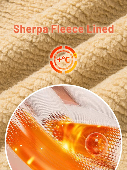 Men's Winter Cotton Jacket - Sherpa Fleece Lined Trucker Coat