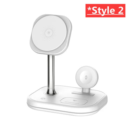 3 In 1 Magnetic Wireless Charger Stand For Magsafe iPhone 16 15 14 13 Pro Max Apple Watch 9 8 AirPods Pro Fast Charging Station