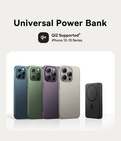 Qi2 Wireless Power Bank 10,000mAh - 15W Magnetic Charging