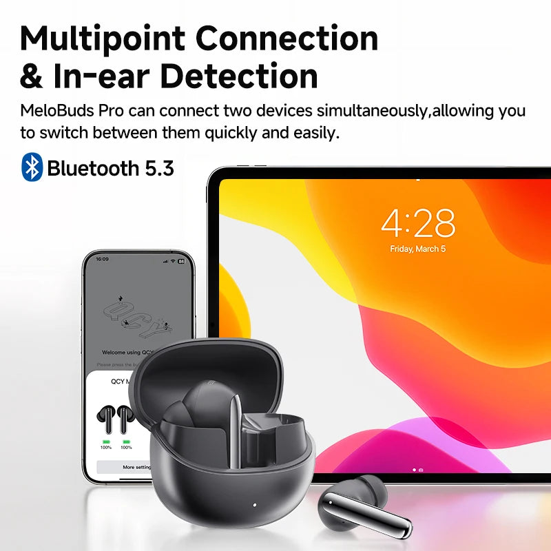 Wireless Earbuds - 46dB Active Noise Cancelling Hi-Res 34H