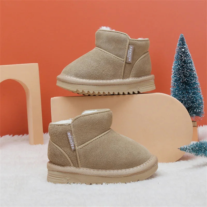 Baby Winter Snow Boots - Warm Plush Leather Ankle Boots