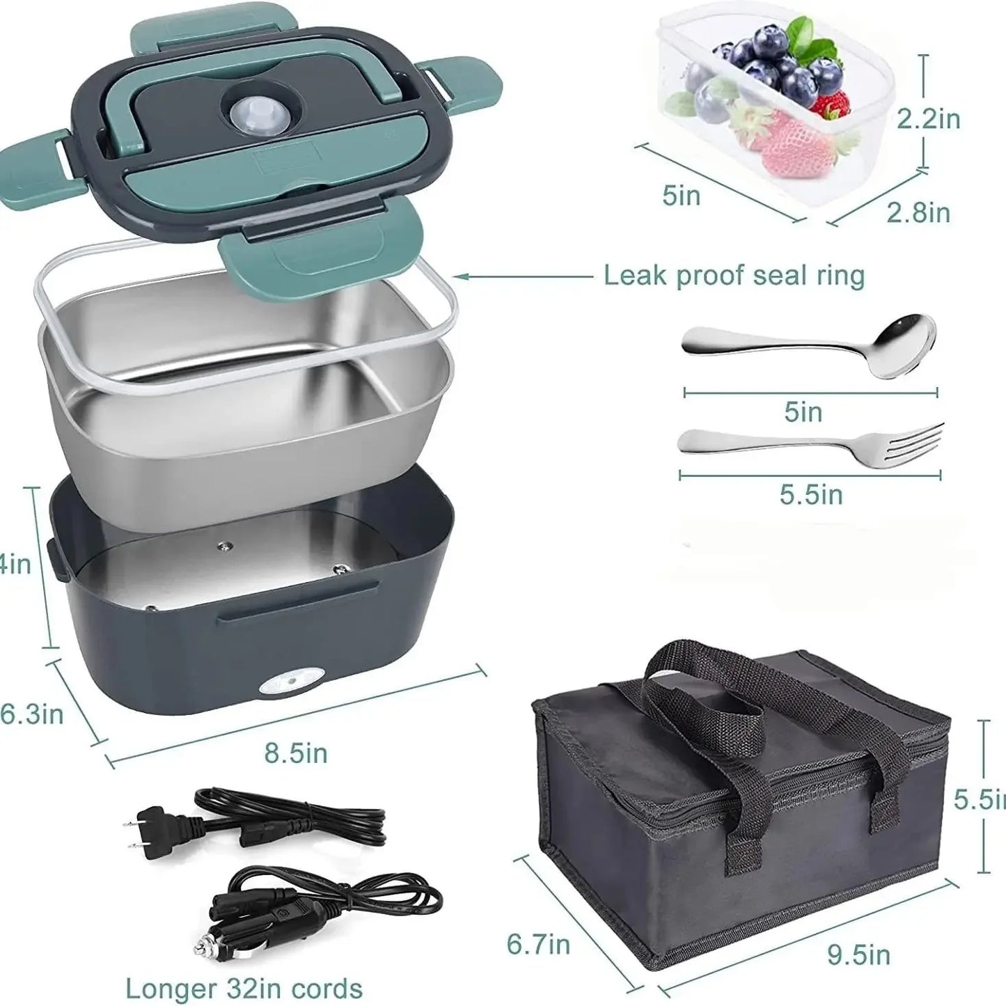 Electric Lunch Box 1.5L - Portable Food Warmer Car & Home