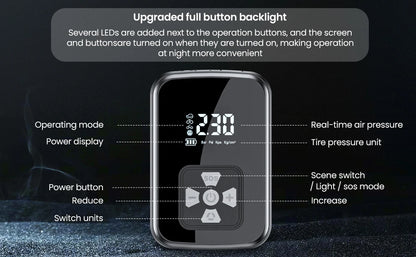 Portable Car Tyre Inflator - Electric Air Pump with Digital Display