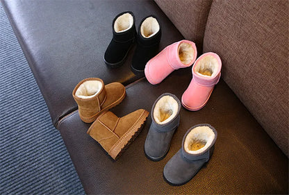 Kids Winter Snow Boots - Warm Cotton Lined Casual Shoes