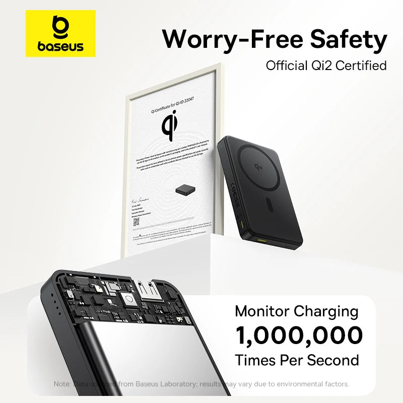 Qi2 Wireless Power Bank 10,000mAh - 15W Magnetic Charging