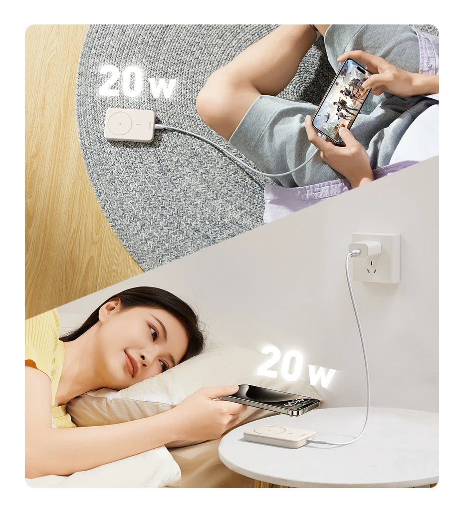 Magnetic Wireless Power Bank 10,000mAh - 20W Fast Charging