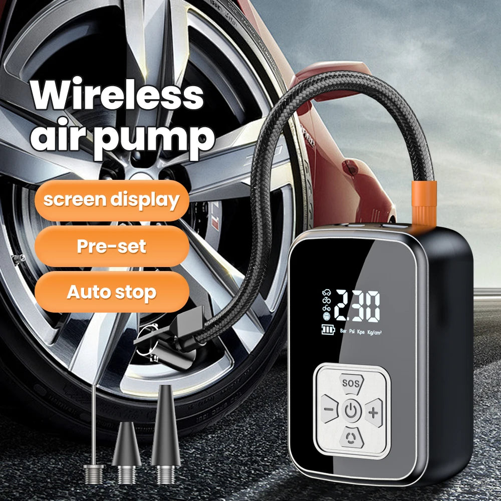 Portable Car Tyre Inflator - Electric Air Pump with Digital Display