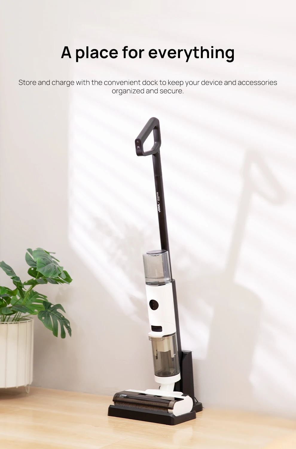 Wet Dry Cordless Vacuum Mop - 200W Smart Floor Cleaner