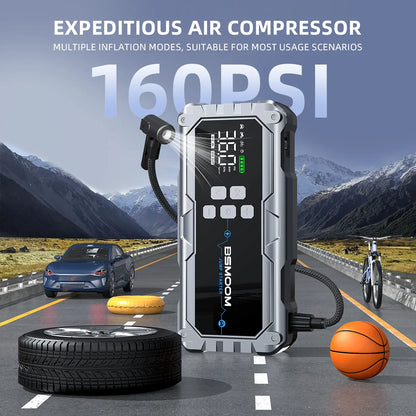 Car Jump Starter 7000A - Portable Battery Booster with Air Pump
