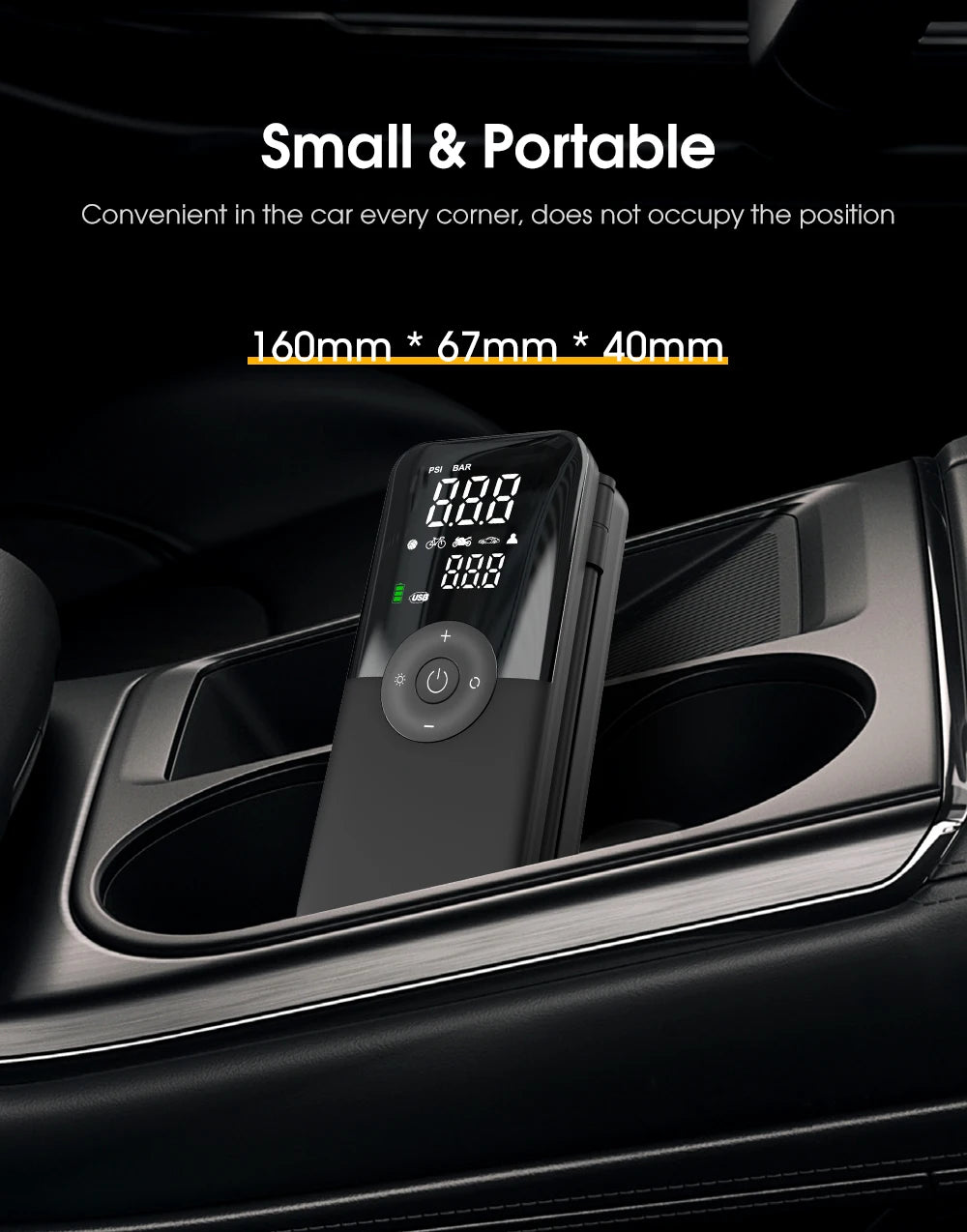 Cordless Tire Inflator - Digital Display 150PSI Car Pump