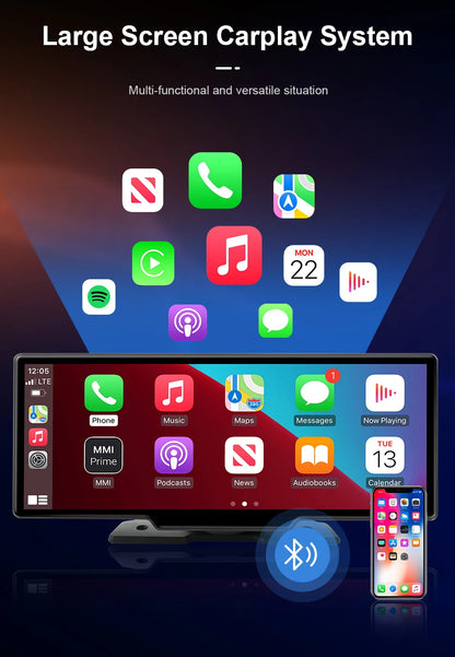 10.26" Carplay Screen for Car,Wireless CarPlay & Android Auto Multimedia Video Player,Universal Car Radio,BT AUX FM Car Stereo